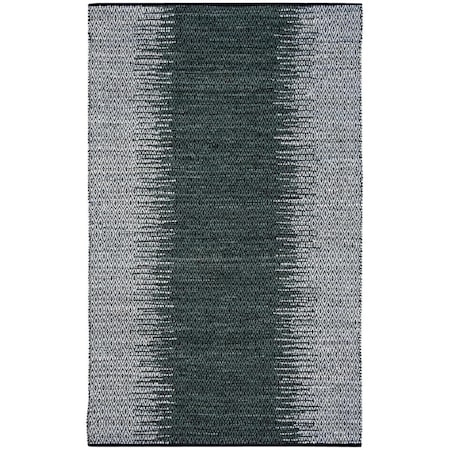 Flowers First 6 x 9 ft. Vintage Leather Hand Woven Rug Light Grey & Charcoal - Medium Rectangle FL2149539